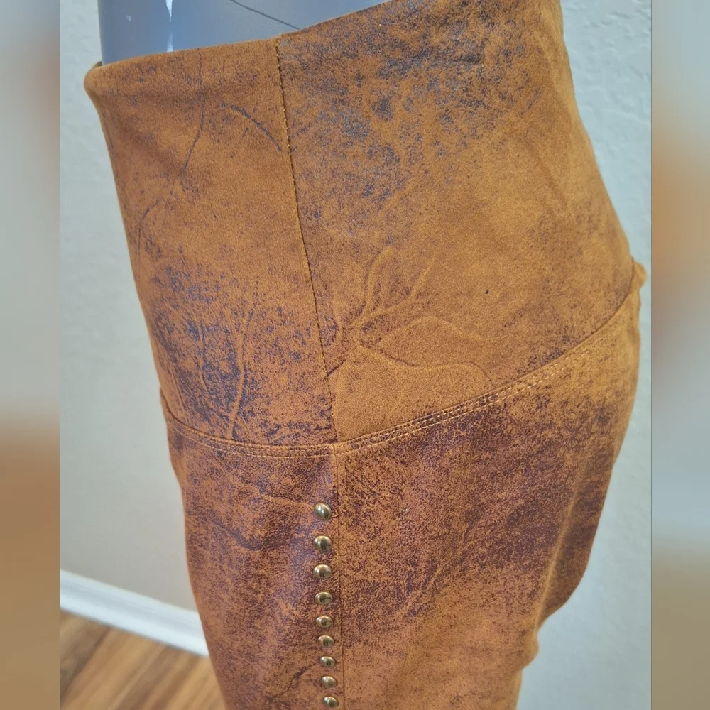 Athena Marie Micro suede leggings with antiqued studs